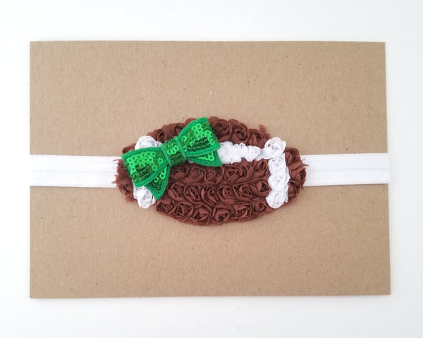 Brown Chiffon Football Headband