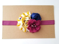 Mustard, Navy and Berry Headband