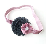 Gray and Mauve Holiday Headband