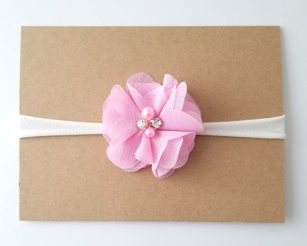 Pink & Ivory Nylon Headband