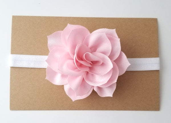 Pink & White Flower Headband