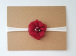 Burgundy & Ivory Nylon Headband