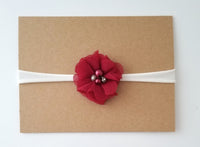 Burgundy & Ivory Nylon Headband