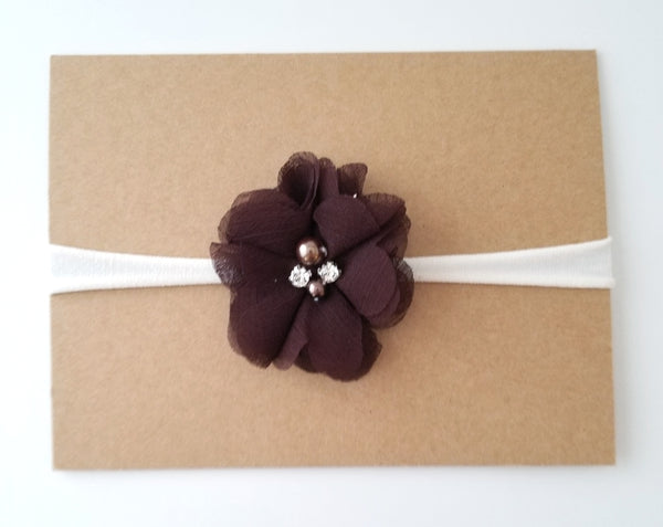 Brown and Ivory Nylon Headband