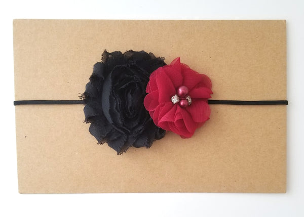 Black & Burgundy Headband
