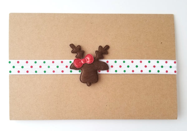 Polka Dot Christmas Reindeer Headband