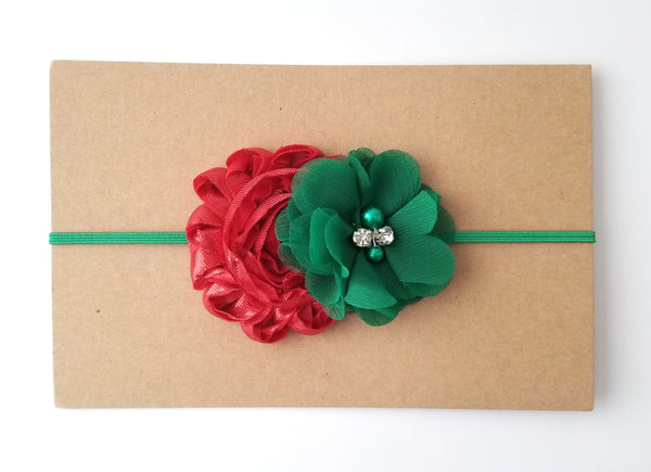 Green & Red Holiday Headband