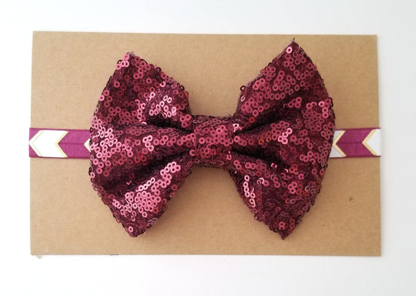 Burgundy & Gold Headband