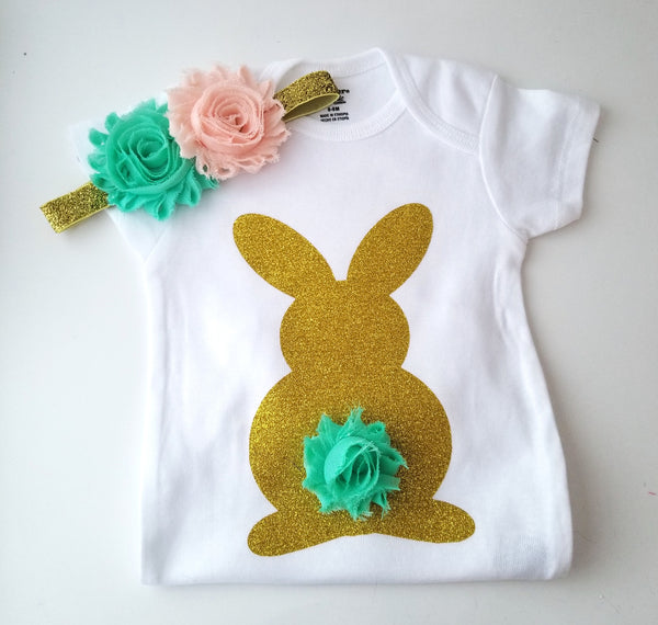 Easter Bunny Bodysuit with Matching Headband