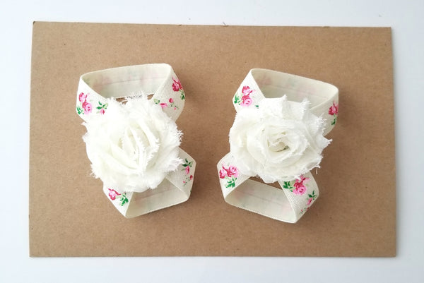 Ivory Floral Barefoot Sandals
