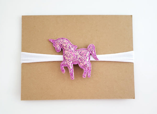 Pink and White Unicorn Headband