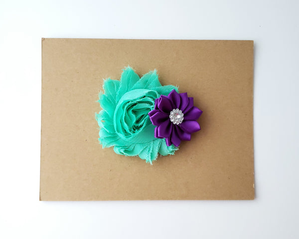 Aqua and Purple Hair Clip