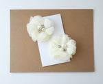 Ivory Chiffon Flower Hair Clips
