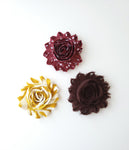 Fall Hair Clip Set, Set of 3 Chiffon Flower Clips