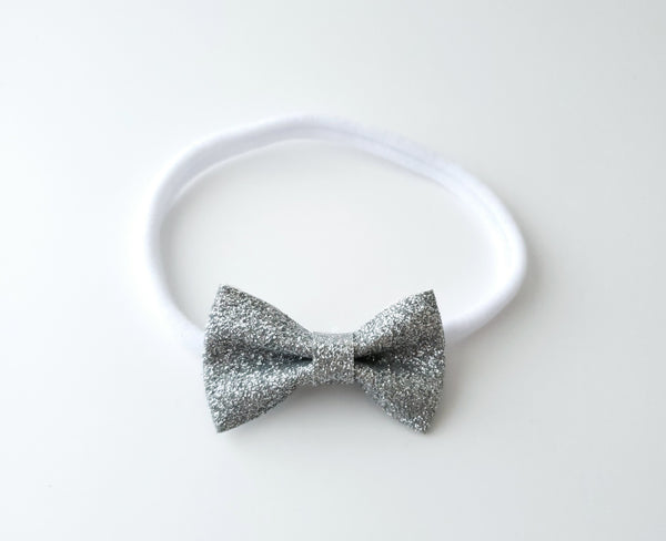 Mini Silver Bow Headband