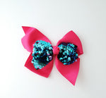 Hot Pink & Turquoise Hair Bow