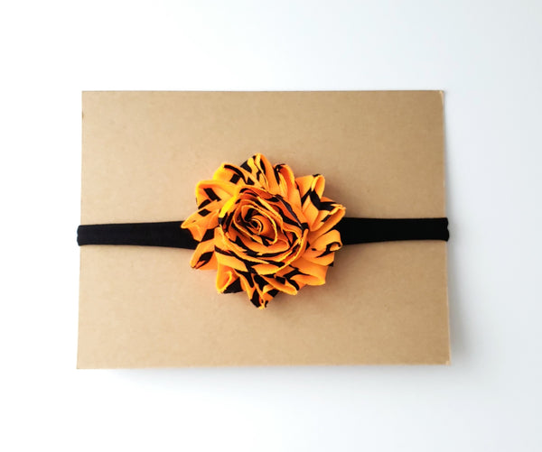 Black & Orange Halloween Nylon Headband