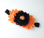 Black & Orange Pumpkin Headband, Halloween Headband