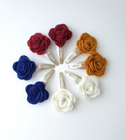 Felt Flower Hair Clips