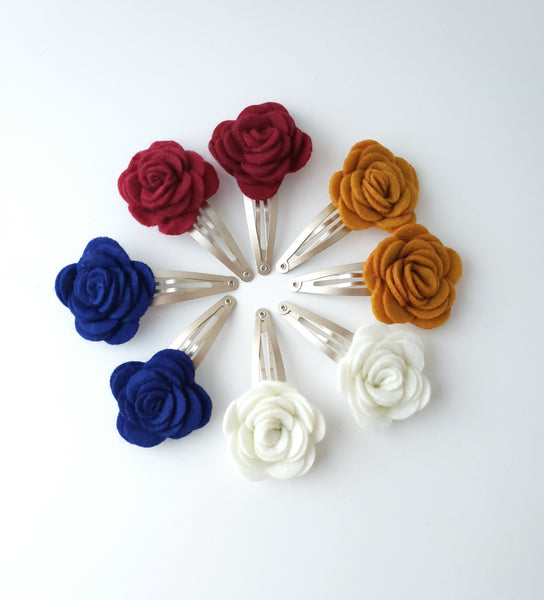 Felt Flower Hair Clips