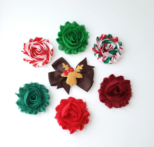 Set of 7 Holiday Hair Clips