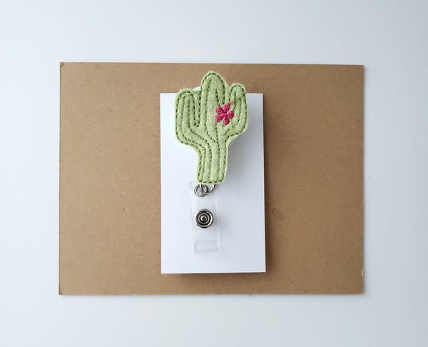Cactus Badge Reel, Nurse Badge Reel
