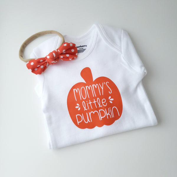 Mommy's Little Pumpkin Onesie & Headband
