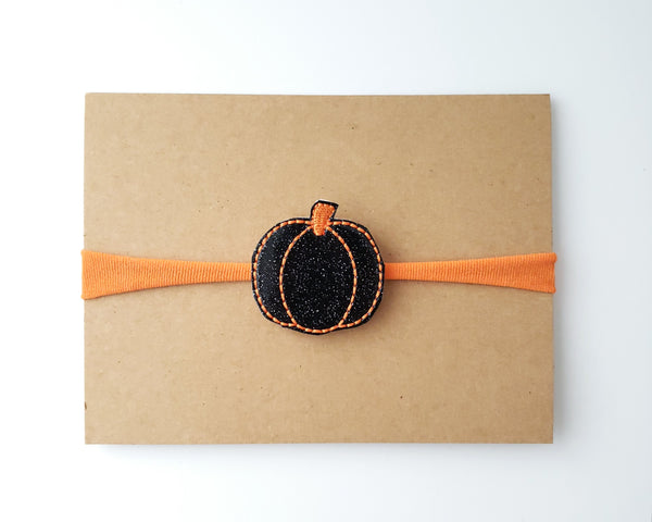 Black and Orange Pumpkin Headband