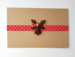 Red Reindeer Headband, Holiday Headband