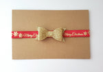 Red and Gold Merry Christmas Headband