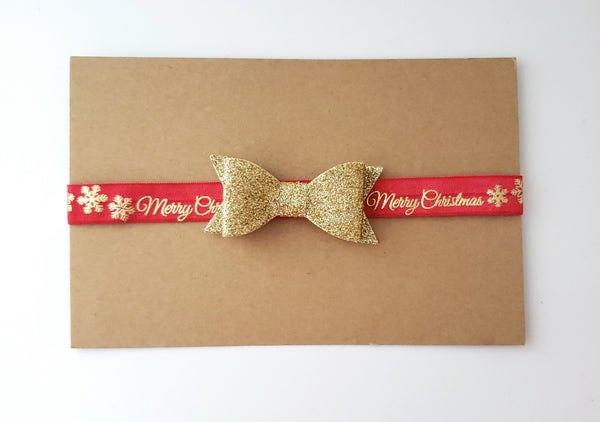 Red and Gold Merry Christmas Headband