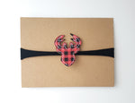 Buffalo Plaid Reindeer Headband