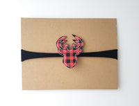 Buffalo Plaid Reindeer Headband