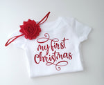 My 1st Christmas Onesie & Headband