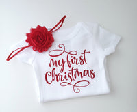 My 1st Christmas Onesie & Headband