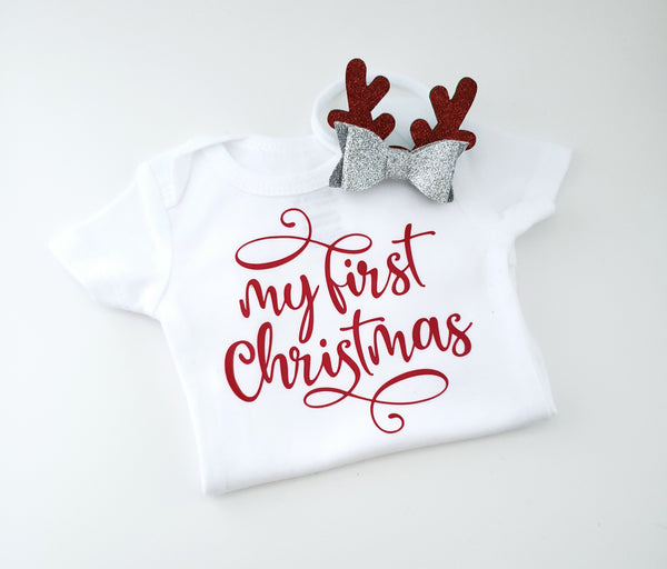 My 1st Christmas Onesie & Headband