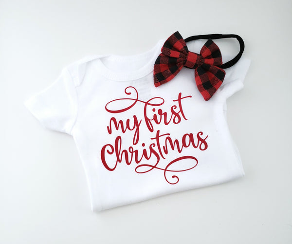 My 1st Christmas Onesie & Headband