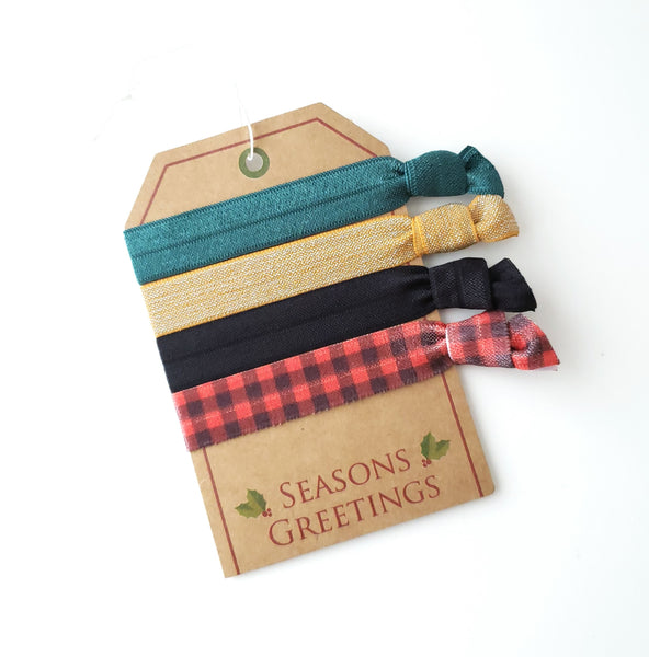 Seasons Greetings Hair Tie Gift Tag