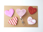 Heart Retractable Badge Reel, Valentine's Day Badge Reels, Nurse Badge Reel