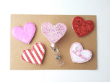 Heart Retractable Badge Reel, Valentine's Day Badge Reels, Nurse Badge Reel