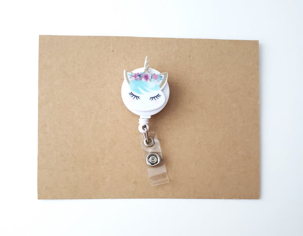 Unicorn Retractable Badge Reel, Nurse Badge