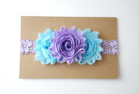 Aqua and Lavender Lace Headband