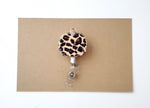 Leopard Print Pumpkin Badge Reel