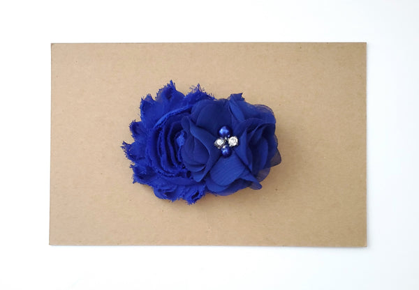 Royal Blue Chiffon Flower Girl Hair Clip
