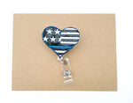 Back the Blue Retractable Badge Reel
