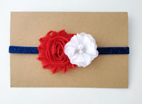 Patriotic Red White and Blue Headband, 4th of July Headband