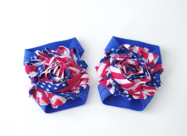 Patriotic Barefoot Sandals, 4th of July, Baby Sandals