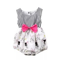 Black & White Striped Easter Romper