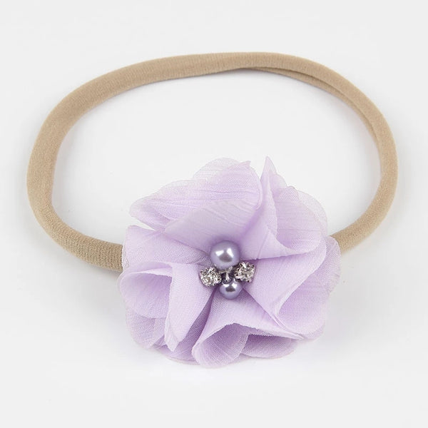 Lavender and Tan Nylon Headband - LoliBean