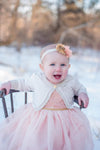 Peach and Gold 1st Birthday Headband